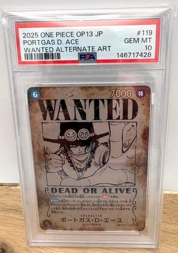 Bandai - 1 Graded card - One Piece - Portgas D. Ace #119, Nieuw