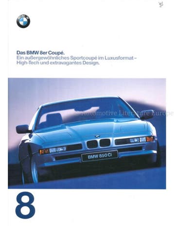 1998 BMW 8 SERIE COUPE BROCHURE DUITS, Nieuw, BMW, Author