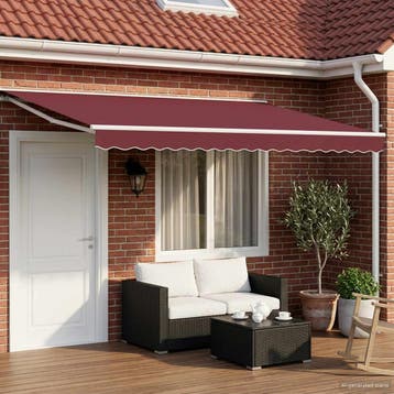 vidaXL Elektrisch Uittrekbaar Zonnescherm Bordeauxrood en, Verzenden, Nieuw