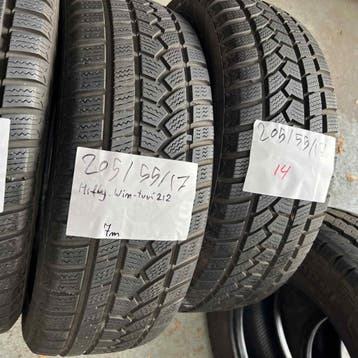 2 x Hifly 205-55-17 Winterbanden 7mm, Gebruikt, 17 inch, Band(en), Personenwagen