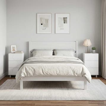 vidaXL Nachtkastje 2 st Wit 33,5 x 34,5 x 60 cm Bewerkt hout, Minder dan 45 cm, Verzenden, Nieuw, 55 tot 70 cm