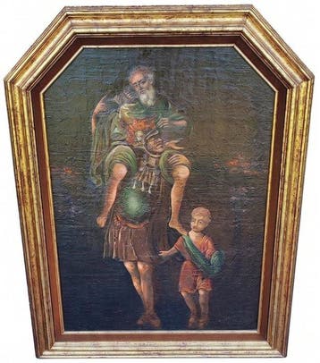 Italiaanse school (XVII) - Portret schilderij mythische held, Antiek en Kunst, Kunst | Schilderijen | Klassiek