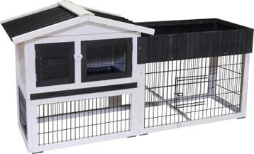 Konijnenhok Flamingo Aurora Rustic Grijs – Houten Buitenh., Verzenden, Nieuw, Overige typen