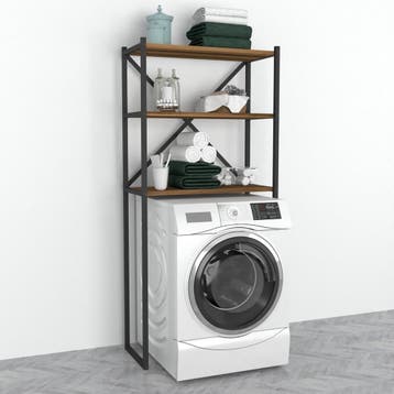 [en.casa] Ombouwkast Askersund 160x66x34 cm zwart en walnoot, Verzenden, Nieuw