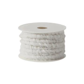 Wolkoord Wolkordel Dik 001 Wolwit 10 mm per 10 meter, Ophalen of Verzenden, Nieuw