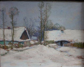 Jan Karel Janovsky (1869 - 1931) - Village in winter