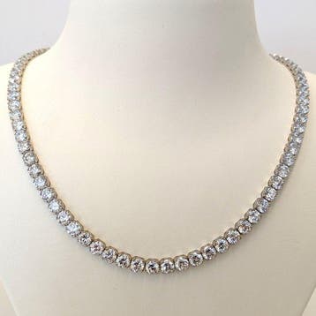 Halsketting - 14 karaat Witgoud - 41.49ct. tw. Diamant, Nieuw