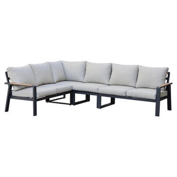 Lola hoek loungeset 4-delig aluminium antraciet, Tuin en Terras, Ophalen of Verzenden, Nieuw, Aluminium