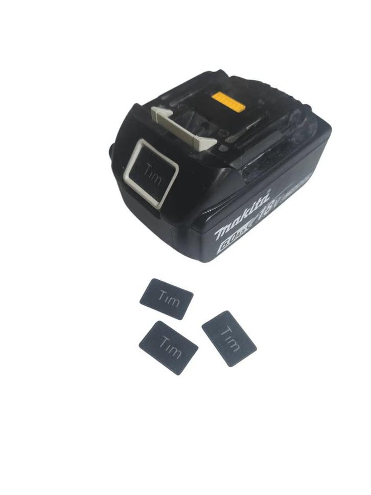 Gepersonaliseerde naamplaatjes voor Makita accu’s - 18V, Doe-het-zelf en Verbouw, Gereedschap | Machine-onderdelen en Toebehoren