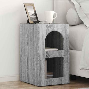 vidaXL Nachtkastje ELST Grijs Sonoma 29,5 x 33,5 x 50 cm, Huis en Inrichting, Slaapkamer | Nachtkastjes, Minder dan 45 cm, Verzenden
