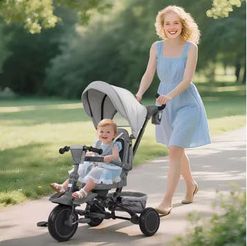 6-in-1 Kinderdriewieler Meegroeifiets met Duwstang, Verzenden, Nieuw