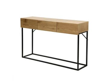 Veiling - CaliCosy wandconsole 120cm 3 lades eiklook/zwart, Nieuw