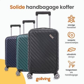 2dekans | Goliving Handbagage Koffer met Wielen – 53 x 35 x, Sieraden, Tassen en Uiterlijk, Koffers, Ophalen of Verzenden, Zo goed als nieuw