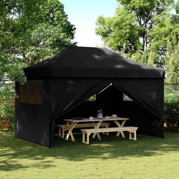 vidaXL Partytent 292 x 440 x 315 cm Zwart Oxford Stof, Tuin en Terras, Partytenten, Verzenden, Nieuw, Partytent