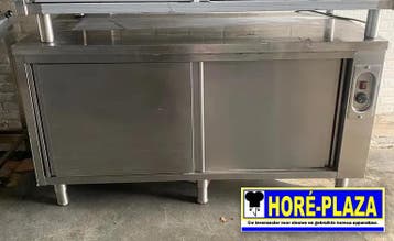 RVS 2-deurs warmtekast (onderste) - 160x40, Gebruikt, RVS Meubilair