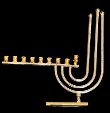 Karshi - Kandelaar - Metaal, Verguld, Verzilverd - Menorah –