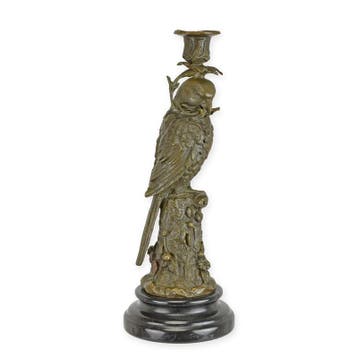 A BRONZE PARROT CANDLE HOLDER (Beeldjes - Decoratie), Verzenden, Nieuw
