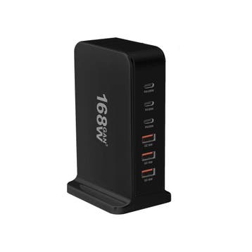 DrPhone GaNForce - 168W - 6 Poort Laadstation – Desktop Opla, Telecommunicatie, Mobiele telefoons | Telefoon-opladers, Verzenden