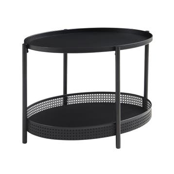 Salontafel Jäller ovaal 66x51x44 cm zwart [en.casa], Huis en Inrichting, Verzenden, Nieuw