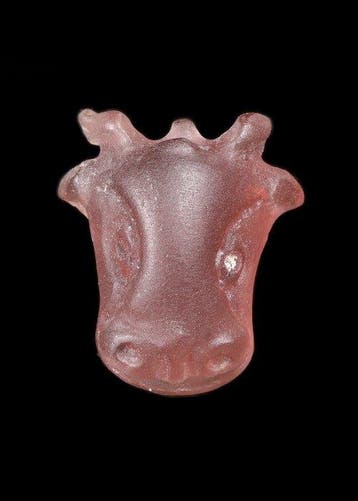 Oude Egypte, late periode amethist Apis Stierhoofd Amulet