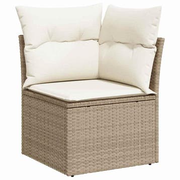 vidaXL Tuinbankenset 12 st 7-Aantal zitplaatsen Beige Poly, Verzenden, Nieuw, Rotan, 2 zitplaatsen
