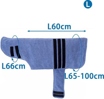 Hondenbadjas - Badjas hond - Ruglengte 60 cm - L - Blauw - N, Dieren en Toebehoren, Verzenden, Zo goed als nieuw