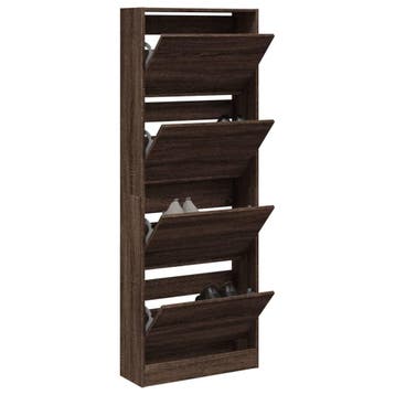 vidaXL Schoenenkast 60x21x163,5 cm bewerkt hout bruin, Huis en Inrichting, Verzenden, Nieuw