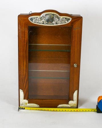 Vitrine - vitrinekast - Hout, Glas, Zilver