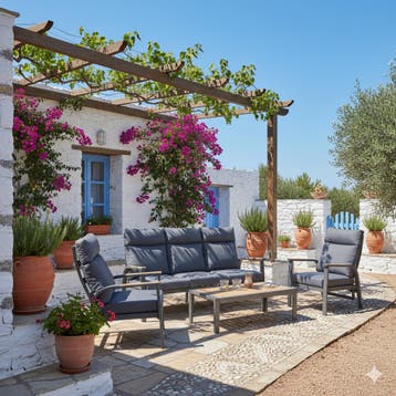 Kota stoel bank loungeset verstelbaar 4 delig antraciet, Tuin en Terras, Ophalen of Verzenden, Nieuw, Aluminium