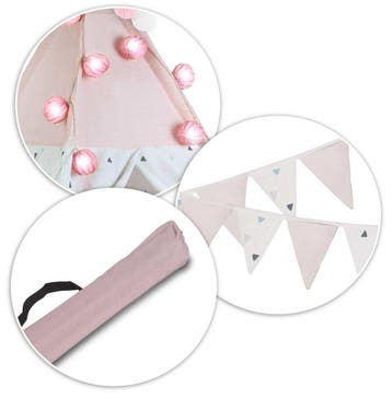 Kinder Tipi Tent Roze | Katoen 175g/m2 | Laatste Stuks!, Ophalen of Verzenden, Nieuw, Hout