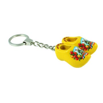 Sleutelhanger met 2 klompjes van 4 cm Geel, Ophalen of Verzenden, Nieuw