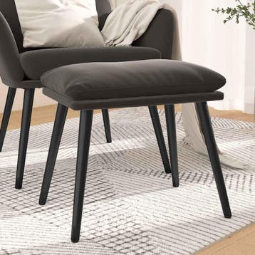 vidaXL Voetenbank 45x29,5x35 cm fluweel donkergrijs, Verzenden, Nieuw