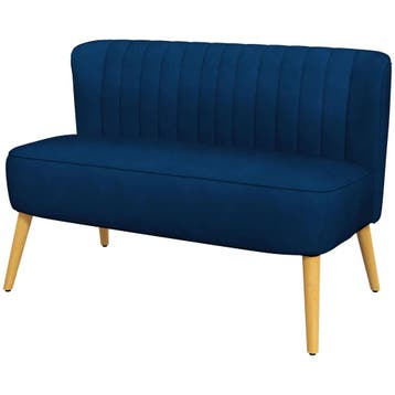 Retrodesign 2-zitsbank, Houten Poten, 117 Cm X 56,5 Cm X 77, Verzenden, Nieuw
