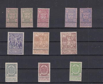 België 1894 - diverse reeksen - OBP : 68/73 ,81/83 + 68a ,, Gestempeld