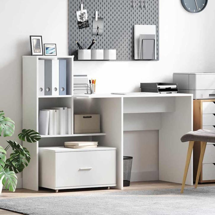 vidaXL Ladenkast met wiel Wit 55 x 45 x 31 cm, Huis en Inrichting, Kasten | Overige, Nieuw, Verzenden