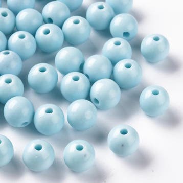 15 x Acryl kraal 10 x 9 mm – gat 2 mm – licht blauw (Bal, Ophalen of Verzenden, Nieuw, Kraal