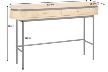 Console ATELIER 120 cm, natuurlijke eikenhoutlook met zwart, Ophalen of Verzenden, Nieuw