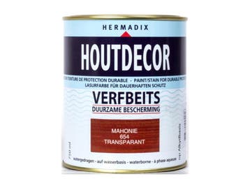 Veiling - 4x Hermadix verfbeits transparant Mahonie 750ml Ho, Nieuw