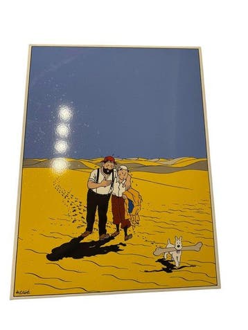 Tintin - Tintin plaque émaillée - Au pays de la soif -, Nieuw