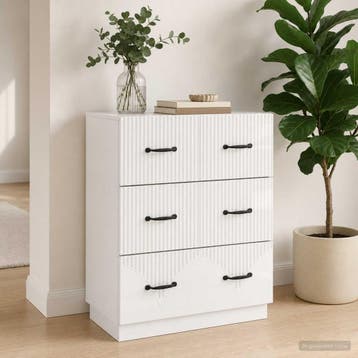vidaXL Ladenkast Hoogglans Wit 66 x 34,5 x 87 cm Bewerkt, Verzenden, Nieuw