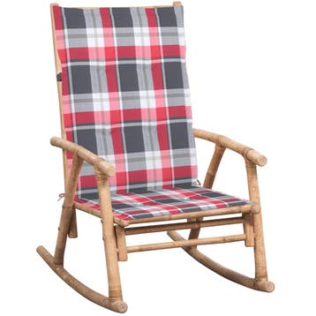 vidaXL Schommelstoel met kussen bamboe, Verzenden, Nieuw, Hout