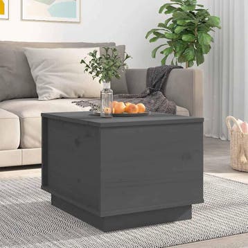 vidaXL Salontafel 40x50x35 cm massief grenenhout grijs, 50 tot 100 cm, Verzenden, Nieuw, 50 tot 100 cm