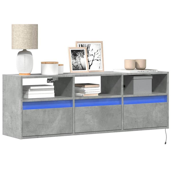 vidaXL Tv-wandmeubel met LED-verlichting 130x31x45 cm, Huis en Inrichting, Kasten | Televisiemeubels, Nieuw, Overige houtsoorten