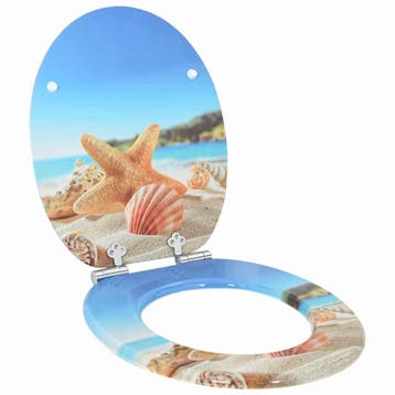 vidaXL Zachte sluit toiletbril Zee Schelp 44 x 38 cm, Verzenden, Nieuw