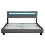 Gestoffeerd bed Paris - 160 x 200 cm - Donkergrijs - LED ver, Huis en Inrichting, Slaapkamer | Bedden, Verzenden, Nieuw