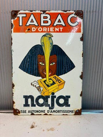 Tabac d’Orient Naja – Cobra – Emaille Reclamebord - Emaille