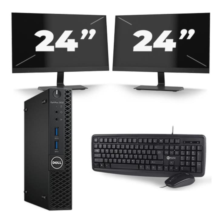 Dell Optiplex 3050  -   i5-7e  - 8GB  - 256GB  + 2x 24 inch, Computers en Software, Windows Laptops, SSD, Qwerty, Refurbished