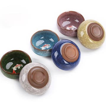 Set van 6 Porseleinen Kung Fu Theekopjes met Crackle Glazuur, Verzenden, Nieuw