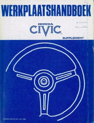 1982 Honda Civic werkplaatshandboek supplement instructie, Verzenden