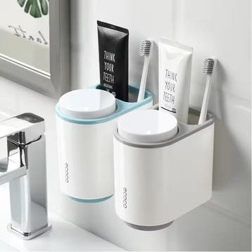 Magnetische Tandenborstelhouder met Beker en Opbergrek Wandm, Verzenden, Nieuw